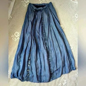 Vintage Silk Beaded Boho Skirt